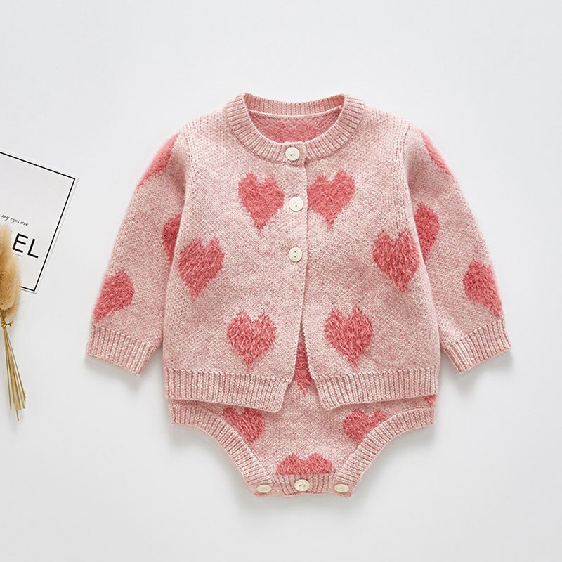 Pink Heart Sweater + Romper - jackandbo.com
