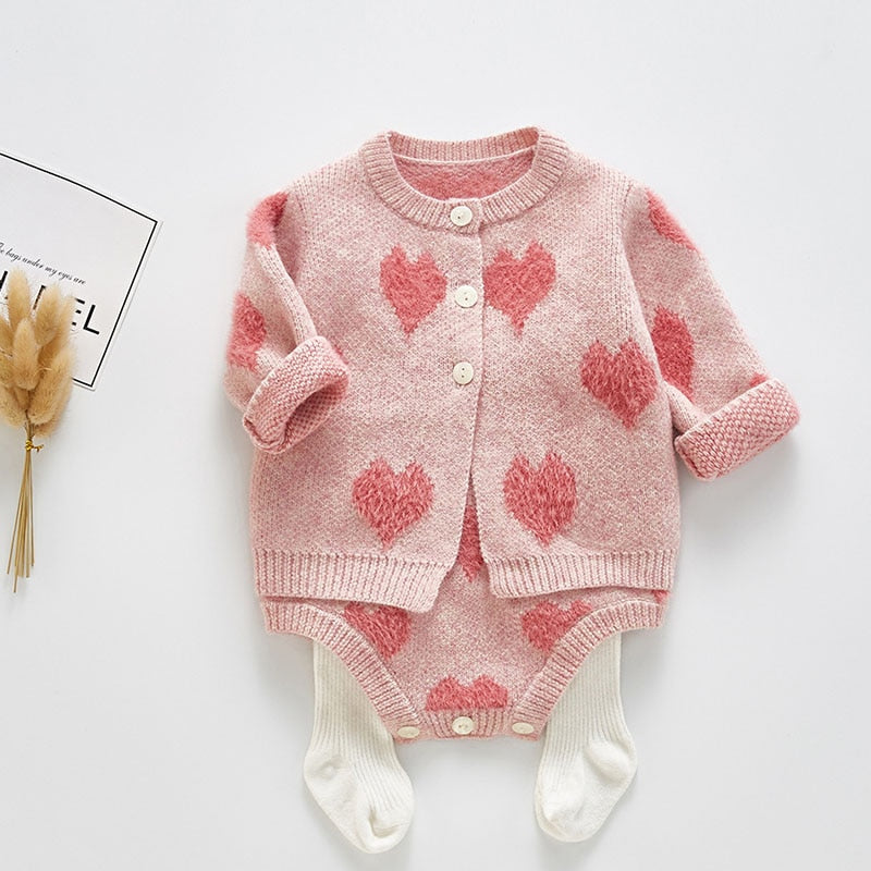 Pink Heart Sweater + Romper - jackandbo.com