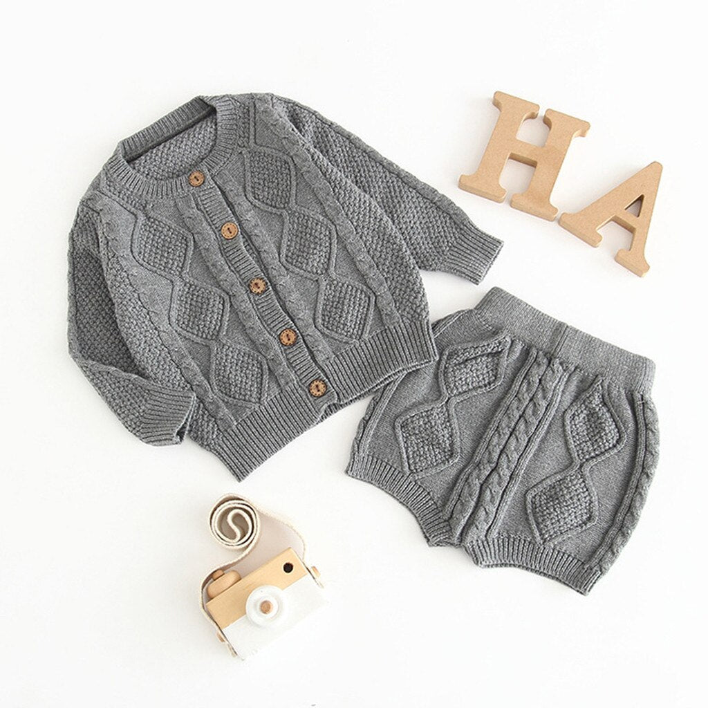 Knitted Short & Coat Set - jackandbo.com