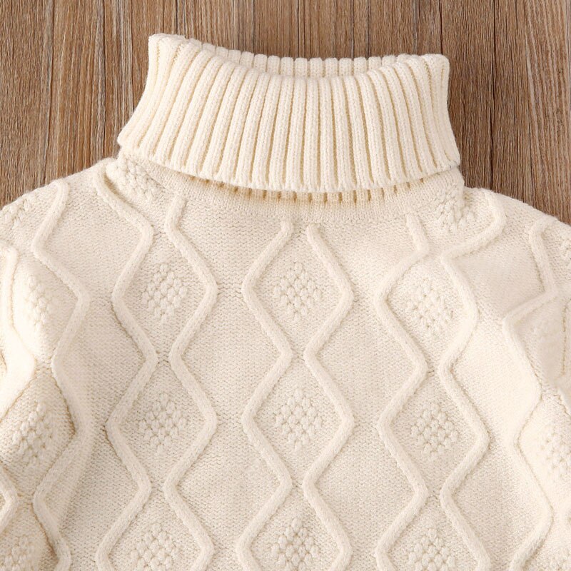 Turtleneck Knitted Sweater & Plaid Skirt Set - jackandbo.com
