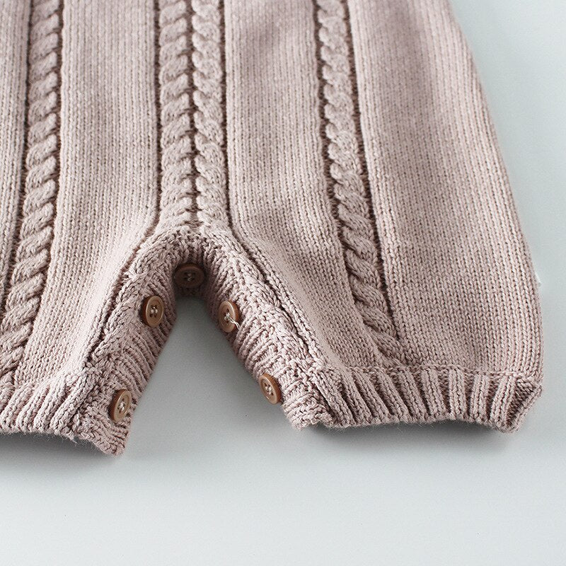 Rosy Brown Knitted Romper - jackandbo.com
