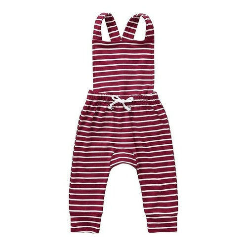 Backless Plain & Striped Jumpsuit - jackandbo.com